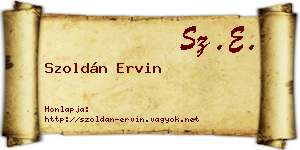 Szoldán Ervin névjegykártya
